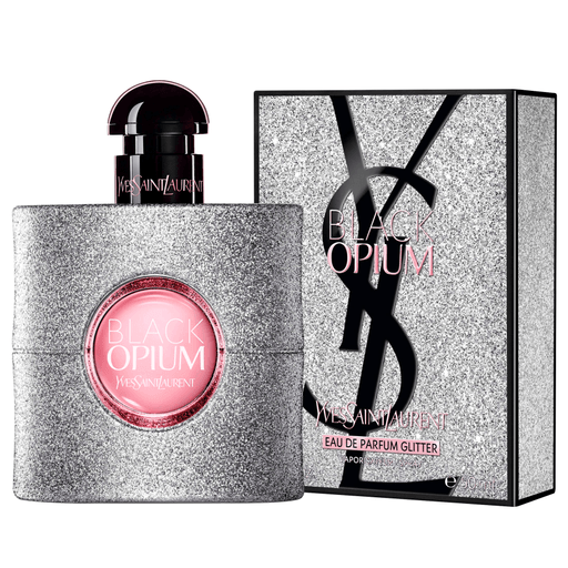 Black Opium Glitter de YSL, es una interpretación de Black Opium, que lleva este perfume gourmand a un universo delicioso. El icónico Eau de Parfum Black Opium, con notas florales de café, adquiere un giro suave, dulce y sensual con un codiciado acorde de almizcle de malvavisco.