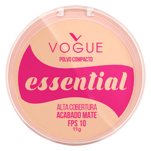 Polvo compacto Vogue Essential para un tono unificado, sin brillo y una piel protegida.