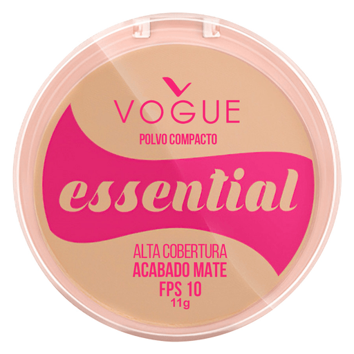 Polvo compacto Vogue Essential para un tono unificado, sin brillo y una piel protegida.