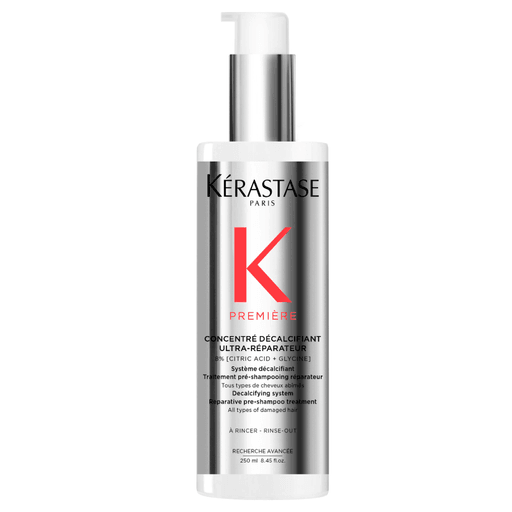 Concentré Décalcifiant Ultra-Réparateur es un tratamiento pre shampoo descalcificante y reparador con doble acción reparadora para cabello dañado. Elimina la acumulación de calcio y recrea la fuerza del cabello, dejándolo más fuerte, suave y brillante. Este concentrado tiene una textura de gel transparente