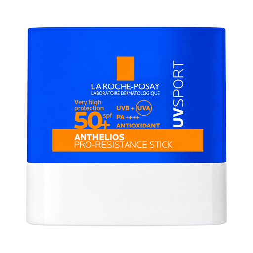 La Roche-Posay Anthelios Stick Solar Sport FPS50+ ofrece una protección muy alta frente a los rayos UVA y UVB con una fórmula ultrarresistente, ideal para acompañar la actividad física y las jornadas al aire libre. Diseñado para soportar el sudor y el roce, brinda una aplicación cómoda y práctica, manteniendo la piel protegida incluso durante esfuerzos intensos.