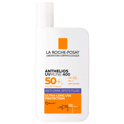 Conseguí una piel más clara y uniforme con este protector solar La Roche-Posay Anthelios FPS50+ Antimanchas, una loción ligera diseñada para atenuar la apariencia de las zonas pigmentadas.
