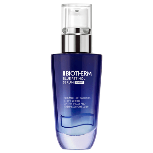 Blue Retinol Night Sérum de Biotherm es una poderosa innovación nacida de la Biociencia que ofrece mayor eficacia renovadora en una fórmula vegana. Cada noche, actúa sobre las arrugas, la uniformidad y la calidad de la piel para revelar diariamente un aspecto más saludable y joven.