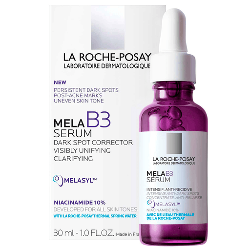 Sérum concentrado intensivo antimanchas y antireaparición. Cuenta con tecnología Melasyl™, una molécula patentada por La Roche-Posay con acción intensiva despigmentante.