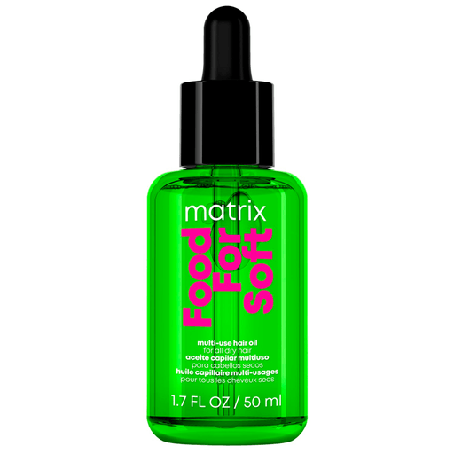 Este sérum Food For Soft de Matrix sin enjuague, enriquecido con aceite de aguacate, ayuda a retener la hidratación, dejando el cabello brillante y suave.