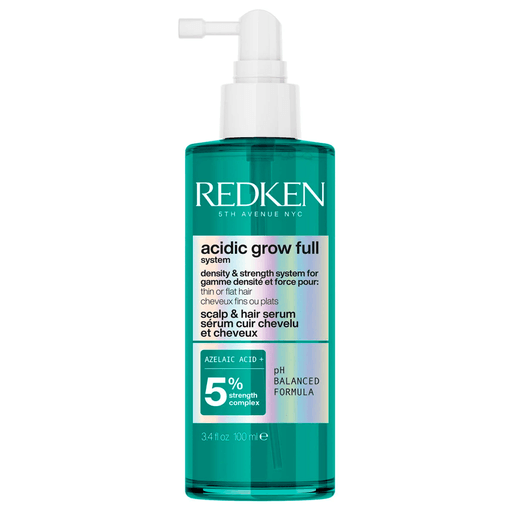 Este sérum Acidic Grow Full en spray ligero sin aclarado de Redken se absorbe fácilmente, dejando al instante el cuero cabelludo hidratado, nutrido y con un aspecto revitalizado.