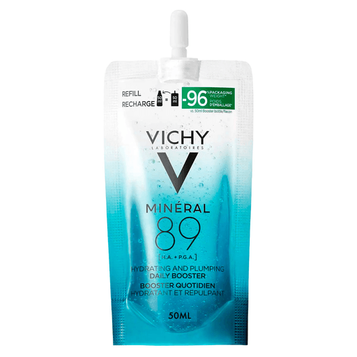 Minéral 89 de Vichy es el tratamiento que une el poder del Agua Volcánica de Vichy al 89% y el Sérum Ácido Hialurónico en concentrado para hidratar, iluminar, rellenar y reforzar la piel.