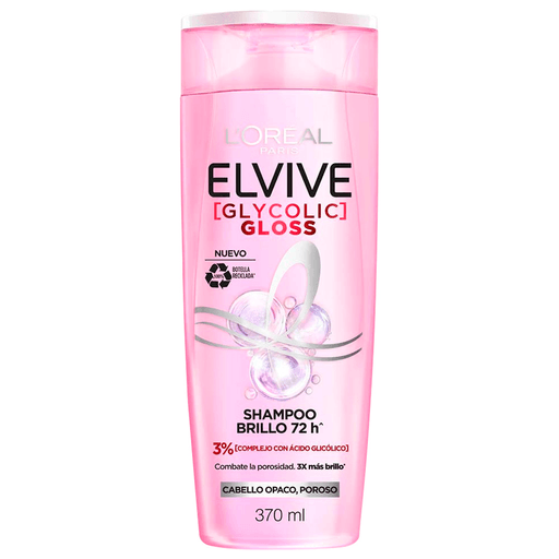 El shampoo Elvive Glycolic Gloss de L´Oréal brinda un brillo espectacular por hasta 72 horas. Conocé la nueva revolución capilar con Ácido Glicólico. Su fórmula poderosa, combate la porosidad y lamina la cutícula para mejorar visiblemente la calidad del pelo darle 3x más brillo de inmediato. El pelo sigue brillante después de 6 lavados. #BrillarEsTuPoder