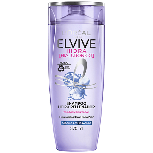 Empezá tu rutina con el Shampoo Hidra Rellenador Elvive Hidra Hialurónico. Su fórmula con Ácido Hialurónico y efecto Anti-Sal, recarga la fibra para una transformación instantánea. Hidratación intensa hasta por 72 hrs.