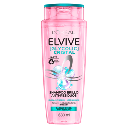 El Shampoo Glycolic Cristal purifica el cabello en profundidad gracias a su fórmula con ácido glicólico, removiendo eficazmente los residuos acumulados y devolviendo un brillo intenso, una textura suave y una apariencia visiblemente más fresca y saludable.