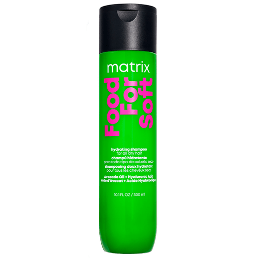 El shampoo Food For Soft de Matrix hidrata el cabello a la vez que limpia y elimina el exceso de grasa.