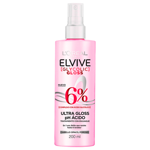 Recuperá el brillo de tu cabello con este tratamiento Ultra Gloss en spray con enjuage. Conocé la nueva revolución capilar con Ácido Glicólico. Su fórmula poderosa, combate la porosidad y lamina la cutícula para mejorar visiblemente la calidad del pelo para darle 3 veces más brillo de inmediato. El pelo sigue brillante después de 6 lavados. #BrillarEsTuPoder