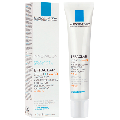 Effaclar Duo [+] APF con FPS 30 de La Roche-Posay es un tratamiento antiacné para pieles que van de mixtas a grasas que además protege de los rayos UV.
